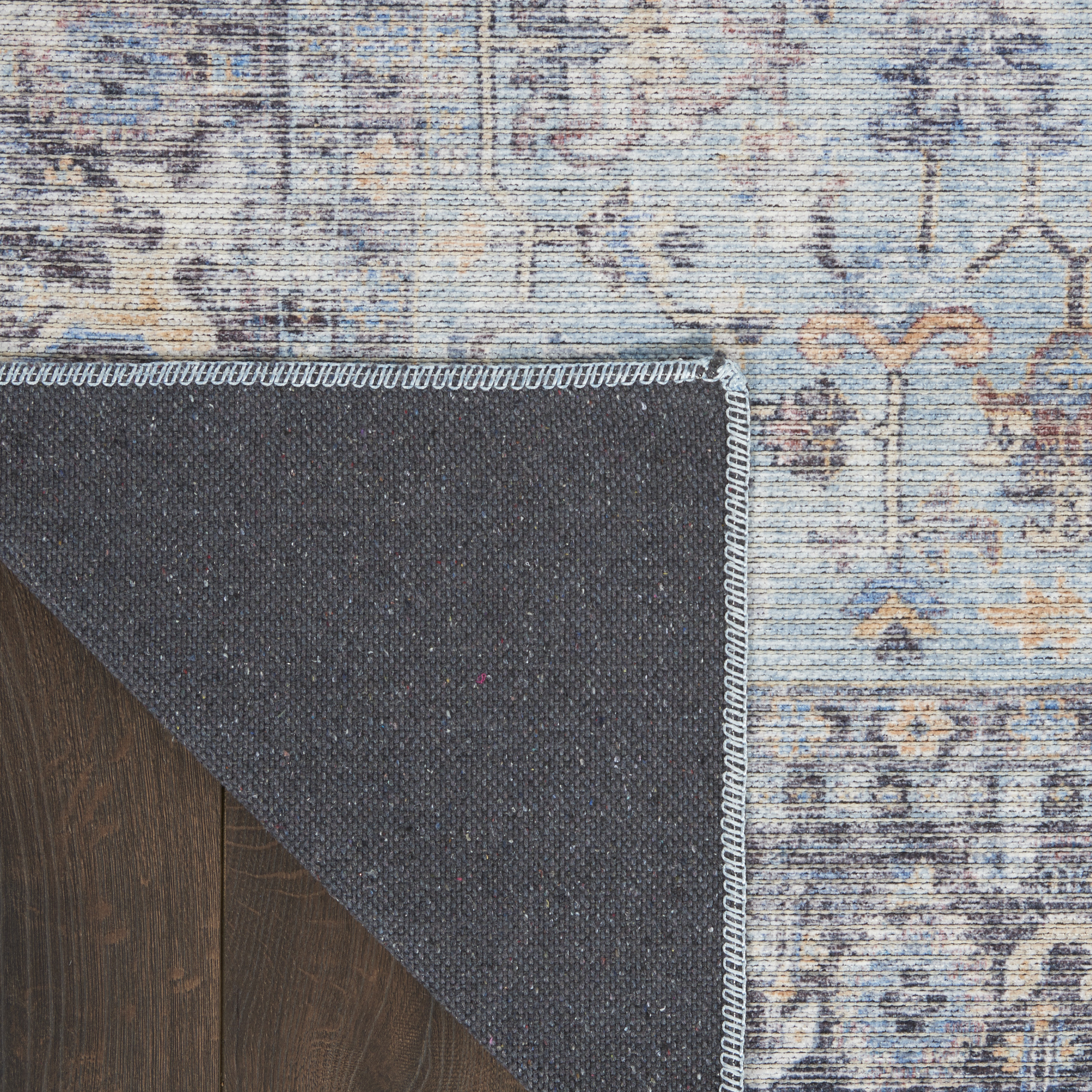 Nourison New Concept Washables 2' x 3'9" Light Grey Blue Vintage Indoor Rug
