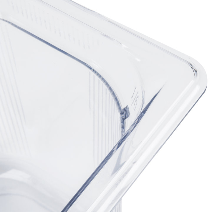 Sixth-size 6-inch-deep Super Pan® clear low-temperature plastic pan