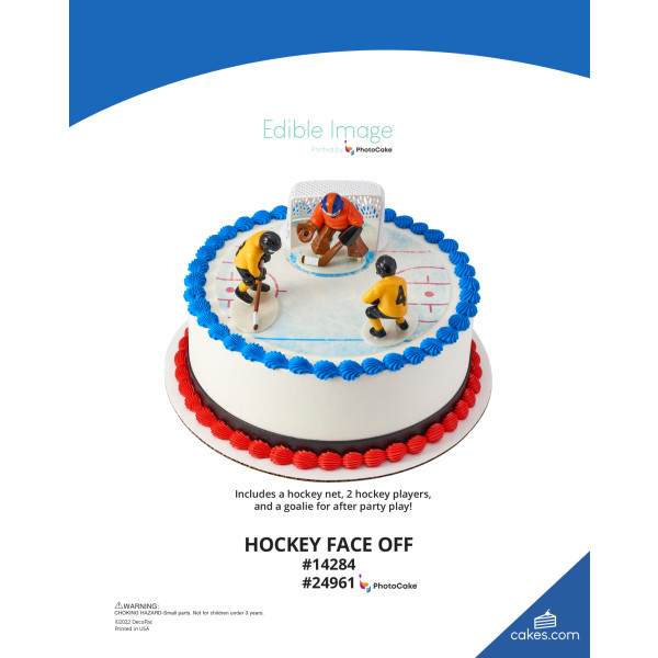 Hockey Face Off The Magic of Cakes® PhotoCake® Enhanced Round Background Page