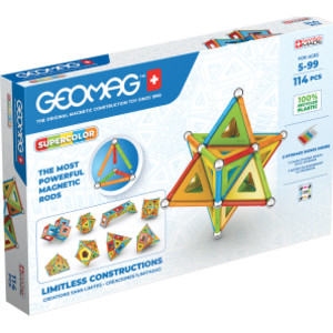 Supercolor Recycled Magnetic Building Set, 114 Pieces