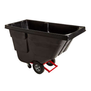 RUB1304BK, Rubbermaid Commercial, Rotomolded Tilt Truck, Utility Duty, 1/2 Cubic Yard, Black