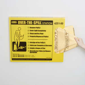 Rubbermaid Commercial, Over the Spill, Over-The-Spill Station Kit, Large, 18" x 16", Yellow