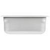 Fourth-size 4-inch-deep Super Pan® heavy-duty stainless steel steam table pan with flat corners
