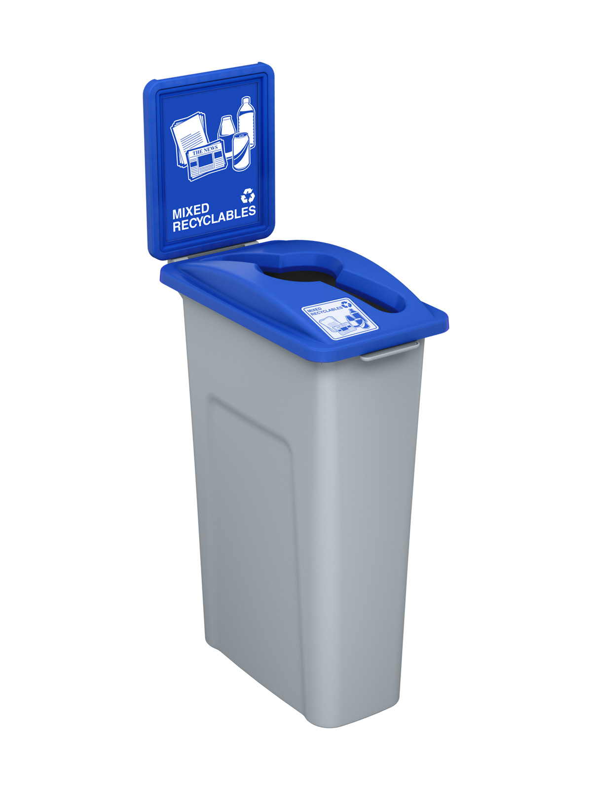 WASTE WATCHER – Single – Kit – Mixed Recyclables – Mixed – Grey-Blue-Blue