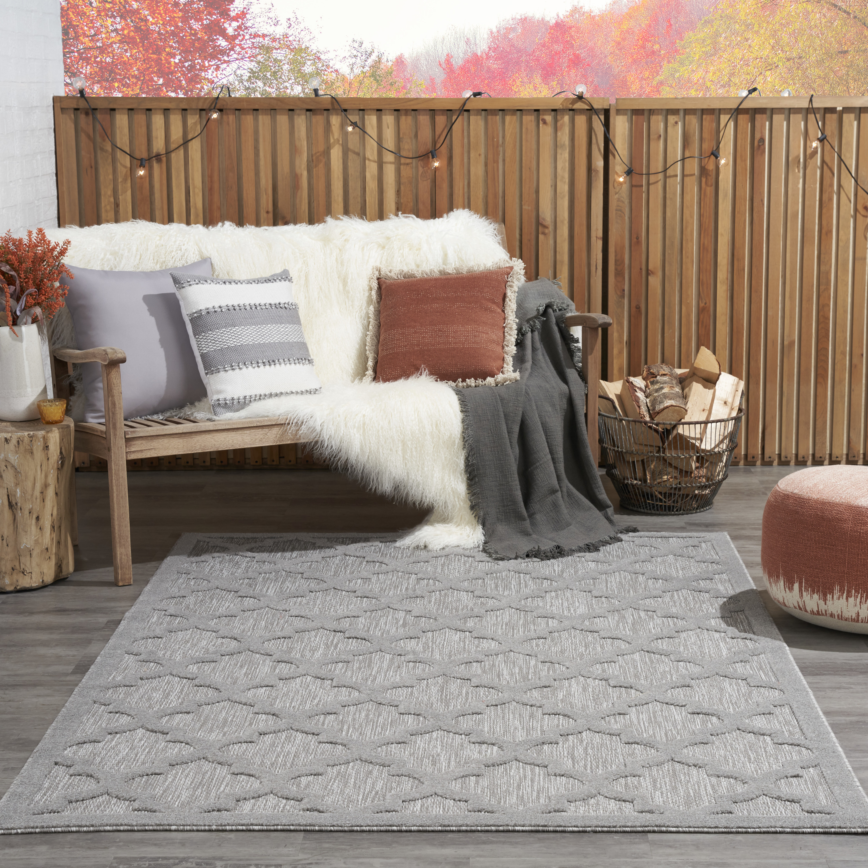 Nourison Easy Care 5' x 7' Silver Grey Modern Rug