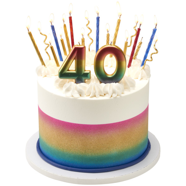 0 Metallic Numeral Candles