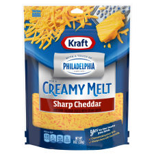 Kraft Sharp Cheddar Shredded Cheese with a Touch of Philadelphia for a Creamy Melt, 8 oz Bag