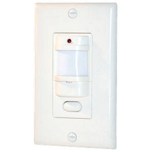 Occupancy Sensor, 6.7A, 120V ac, 800W, Passive Infrared Sensor, Wall Mount, White, 4 H x 1-5/16 W x 2-1/4 D in.