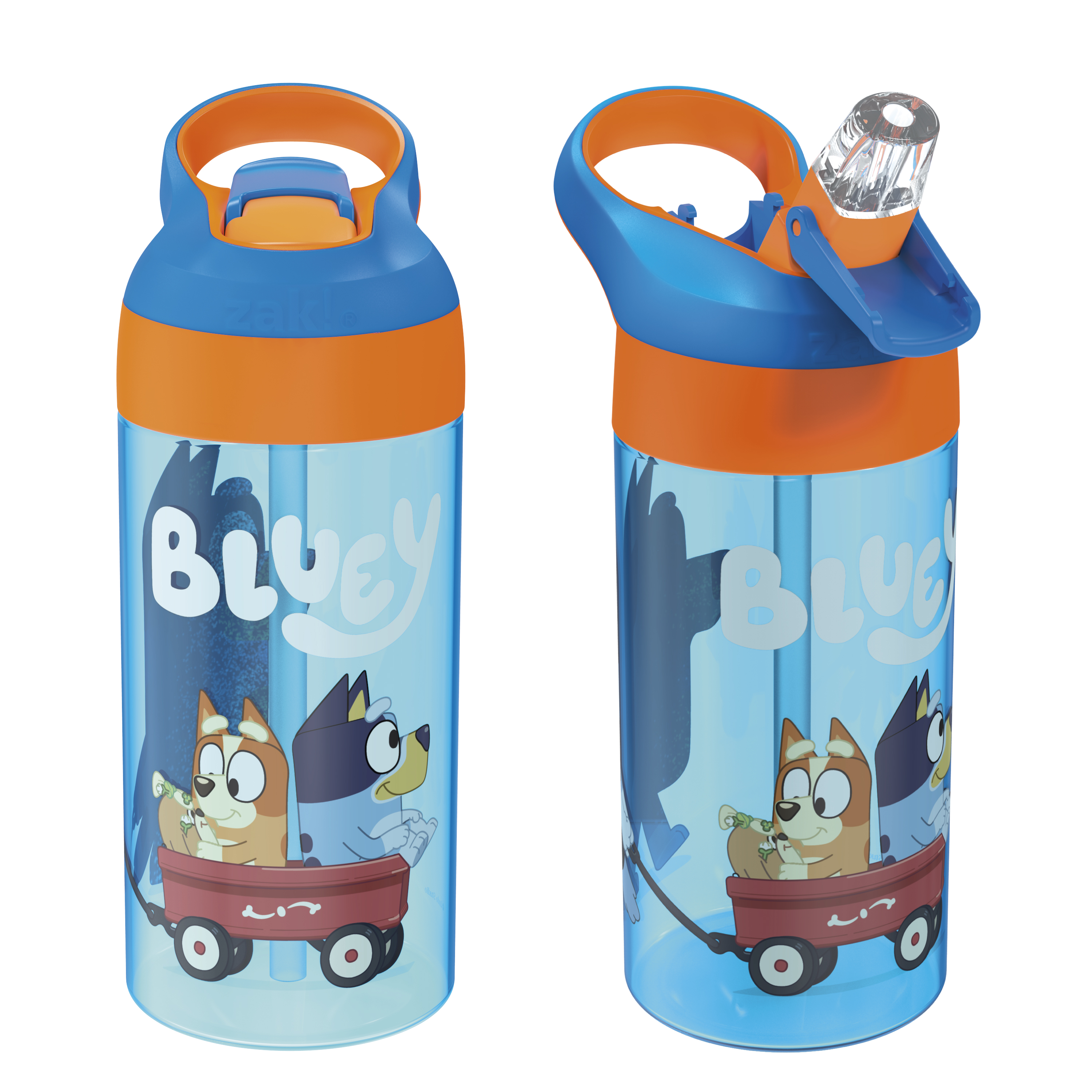 Bluey 17.5 ounce Water Bottle, Bingo and Bluey, 2-piece set slideshow image 1