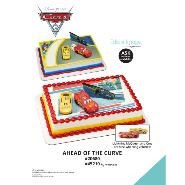 Disney and Pixar's Cars 3 Ahead of the Curve The Magic of Cakes® PhotoCake® Enhanced Background and Icing Page