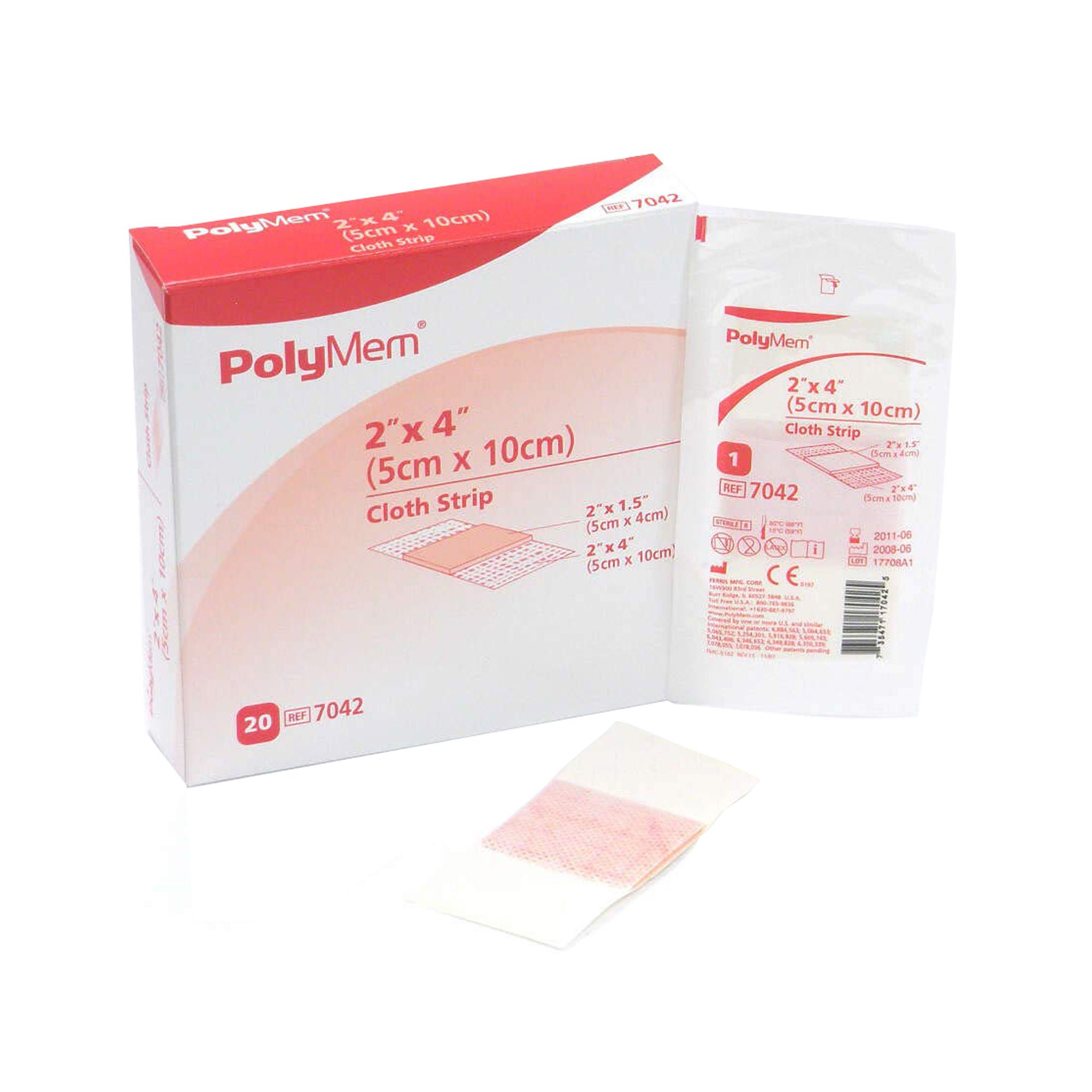 PolyMem® Pink/White Adhesive Strip, 2 x 4 Inch