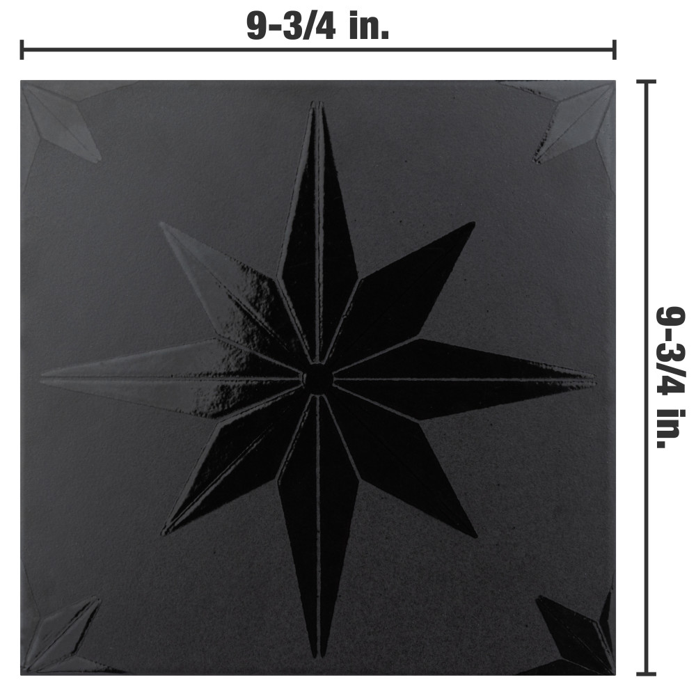 Stella Lustre Midnight 9-3/4 in. x 9-3/4 in. Porcelain Wall Tile