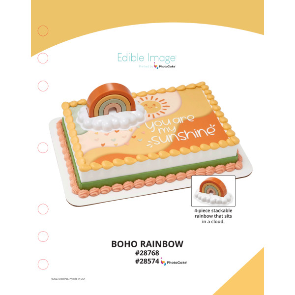 Boho Rainbow The Magic of Cakes® PhotoCake® Enhanced Background Page