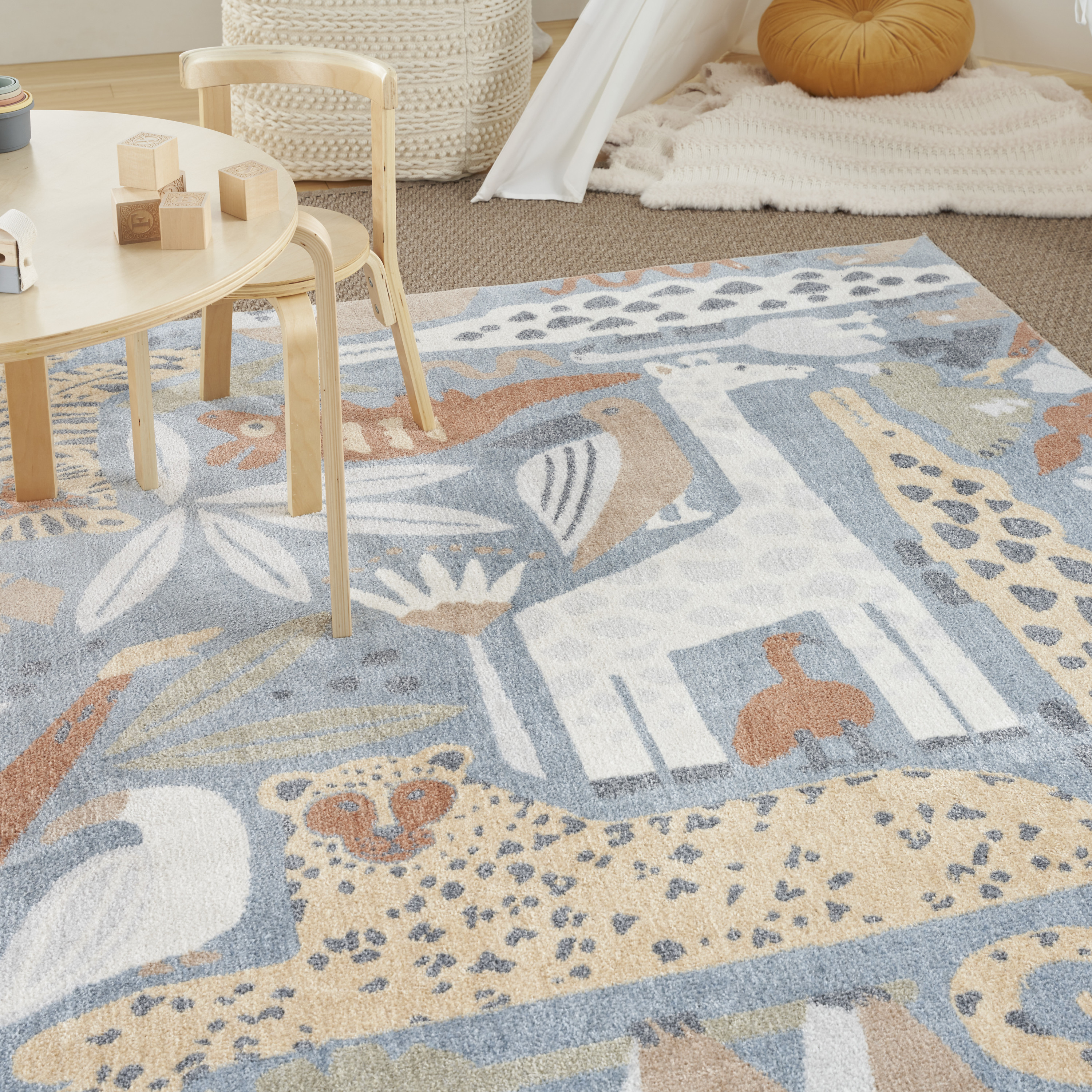 Nourison Astra Machine Washable 6'7" x 9' Multicolor Kids Indoor Rug