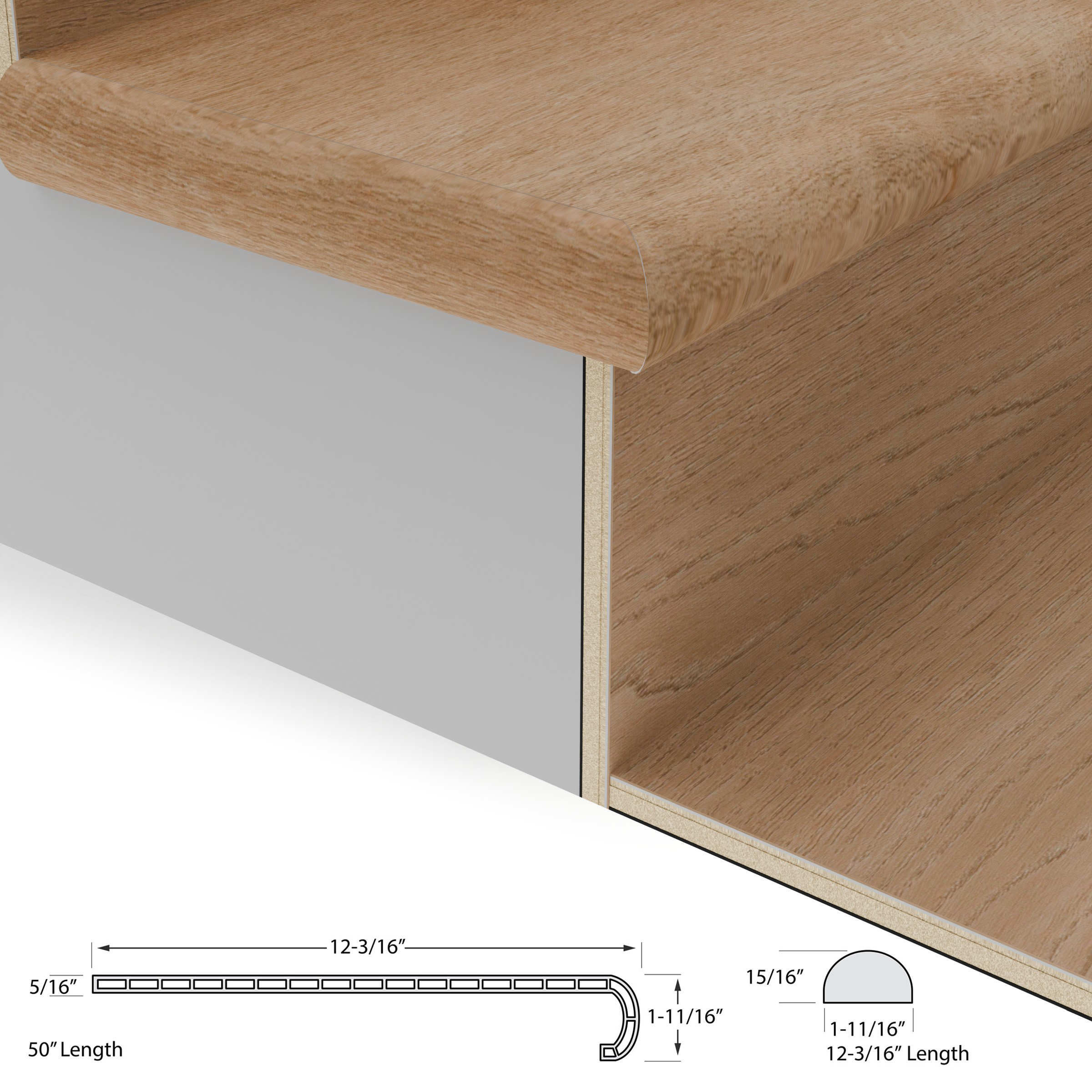 Aerial Oak Longboards Icons Stair Tread view 3