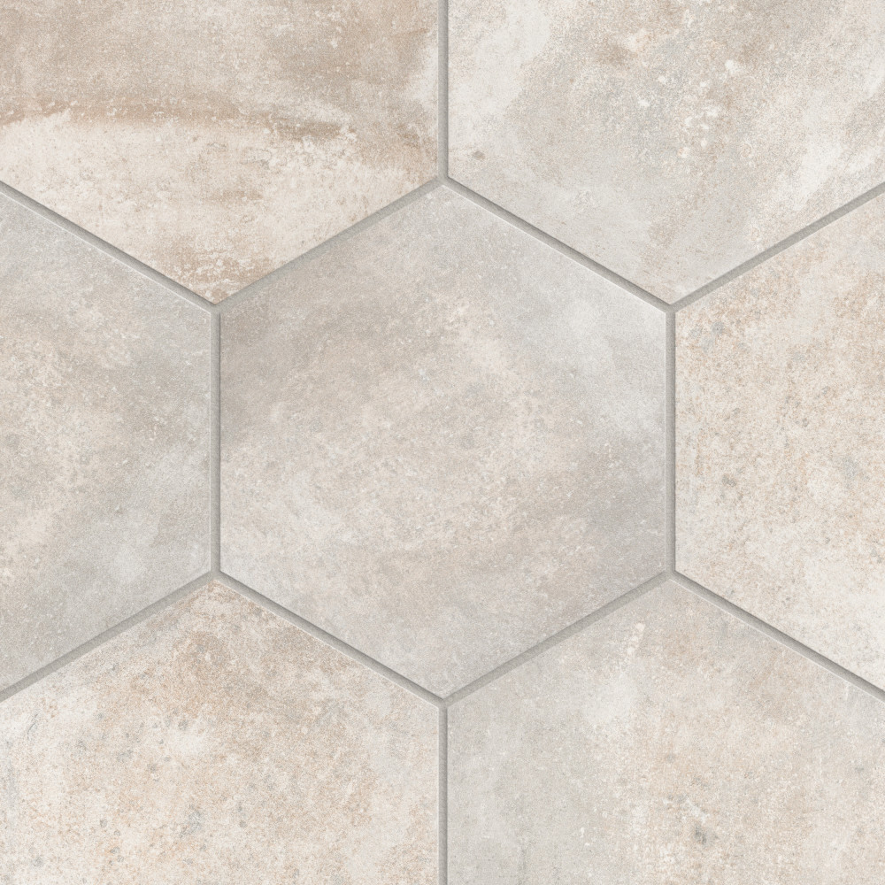 Boston Ferro Hex Bianco 14.13x16.25 Hexagon Porcelain Floor and Wall Digital Pattern