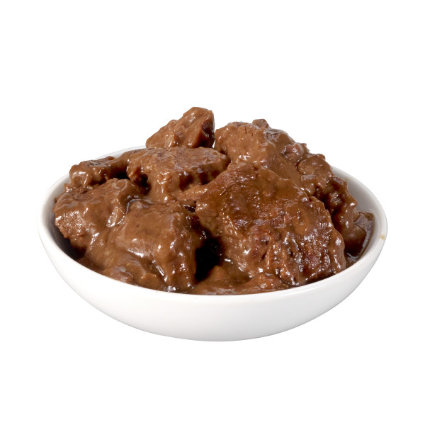 HORMEL(r) SQUARE TABLE(tm) Slow Simmered Beef Tips & Gravy 6/15OZ . C1C0 - Front Center Out of Package (Hi Res)