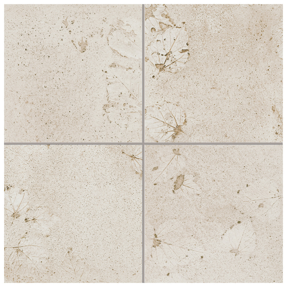 Stone Press Leaf 17-3/8 in. x 17-3/8 in. Porcelain Floor and Wall Tile