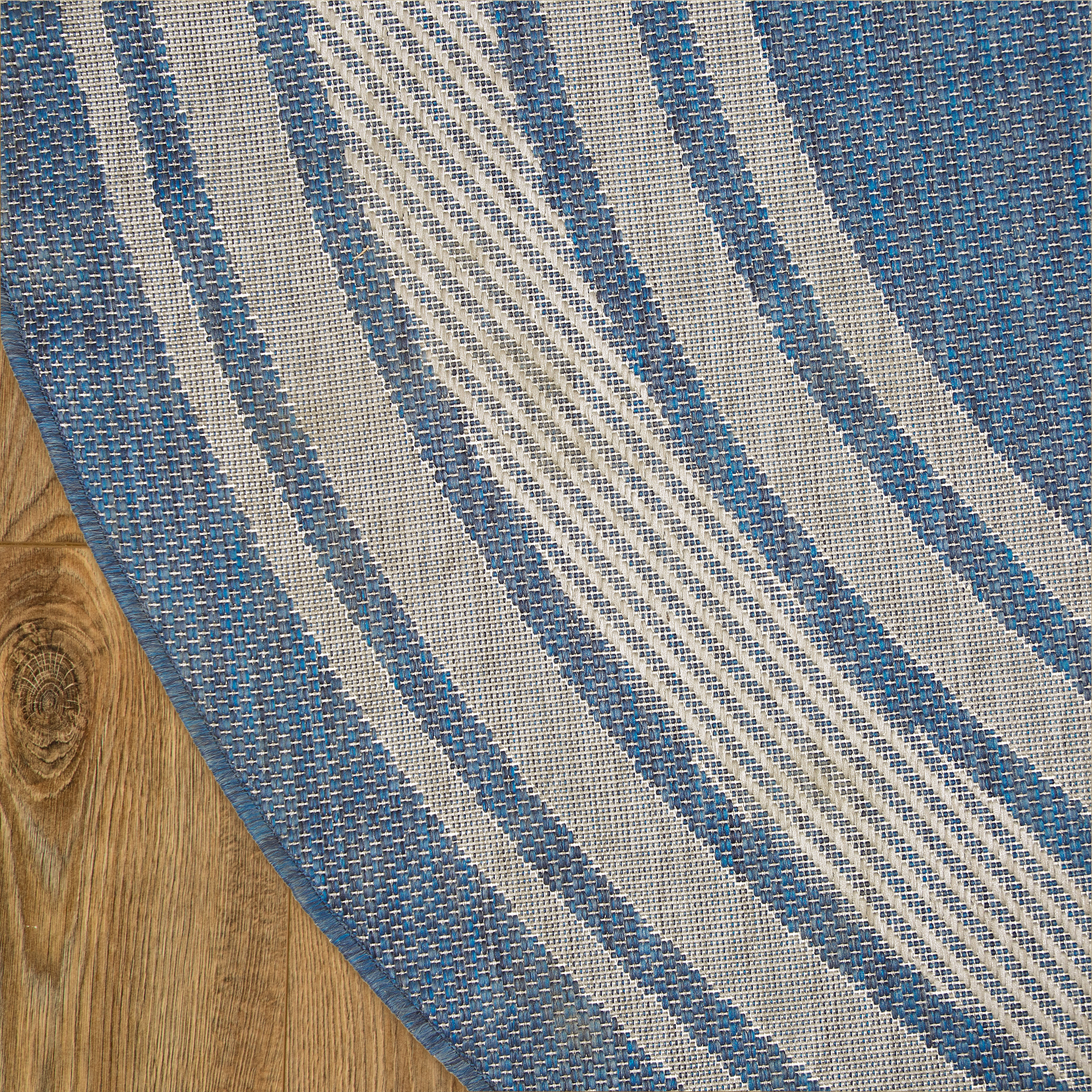 Nourison Horizon Indoor/Outdoor 8' x Round Denim Modern Rug