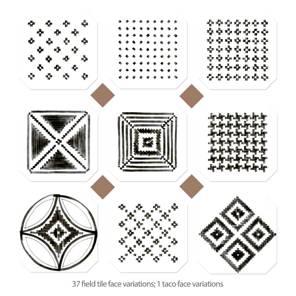 Vaudeville Octagon Deco Sombra with Taco Marron 7-7/8 in. x 7-7/8 in. Porcelain Floor and Wall Tile