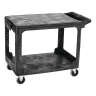 Rubbermaid Commercial, Heavy Duty, Flat Handle, Flat Shelf, Medium, Utility Cart, Black
