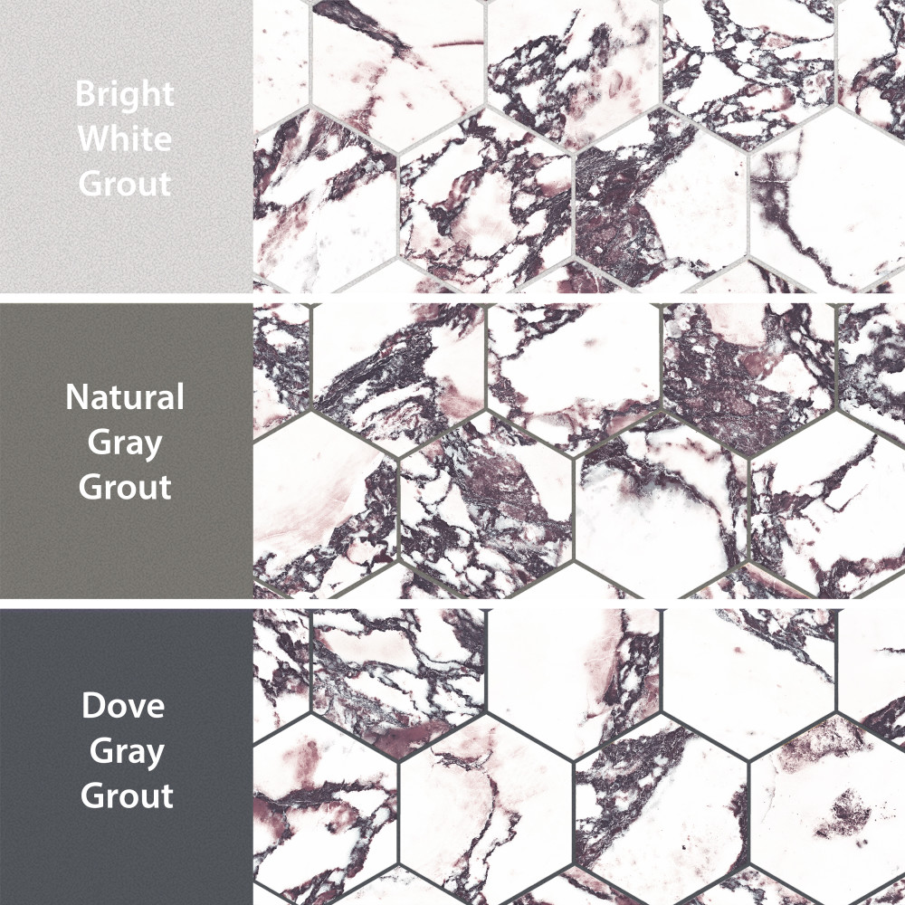 Touche 4″ Hex Rubis 11-3/4 in. x 13-5/8 in. Porcelain Mosaic Tile