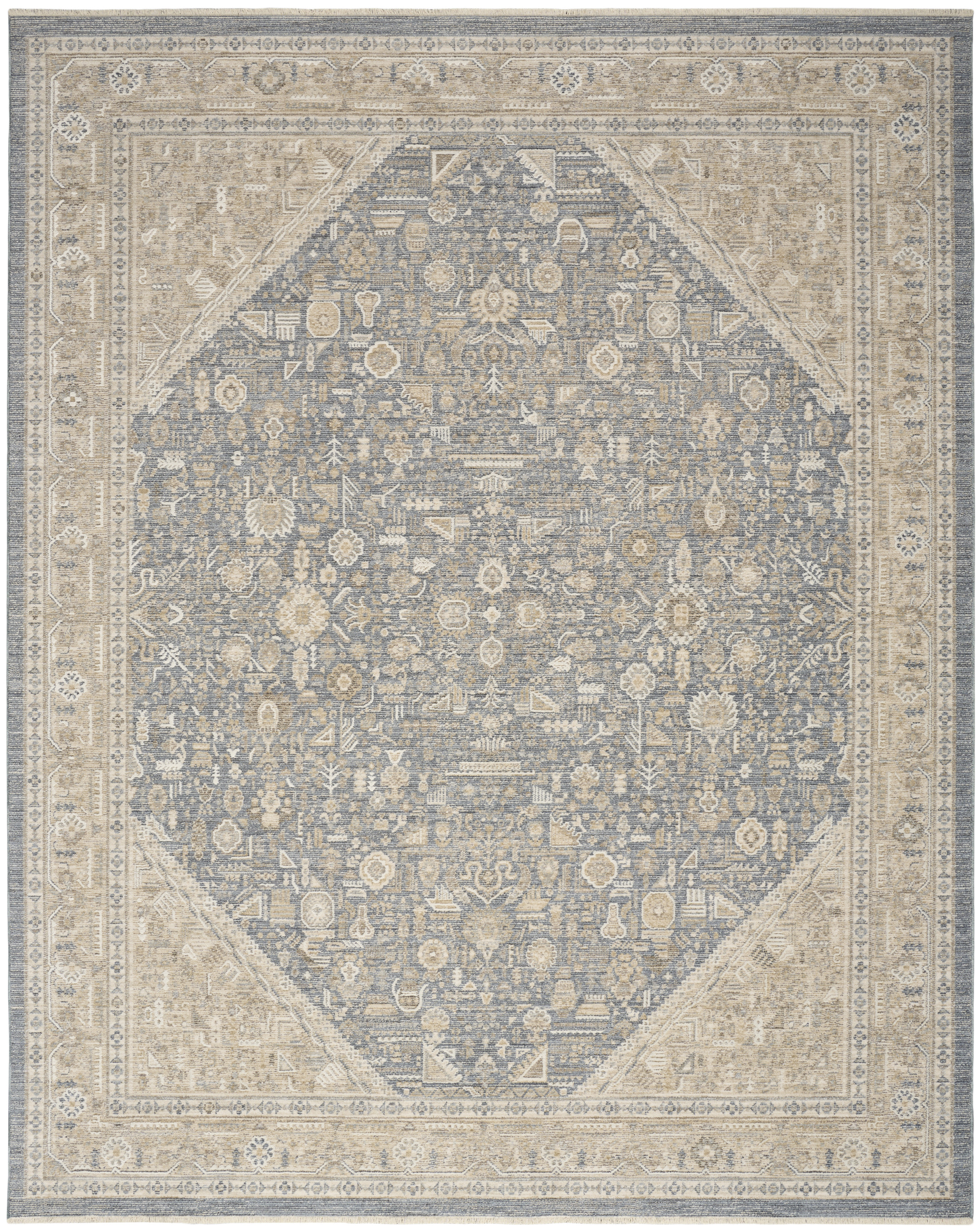 Nourison Retreat 9'6" x 13'2" Ivory Blue Vintage Indoor Rug