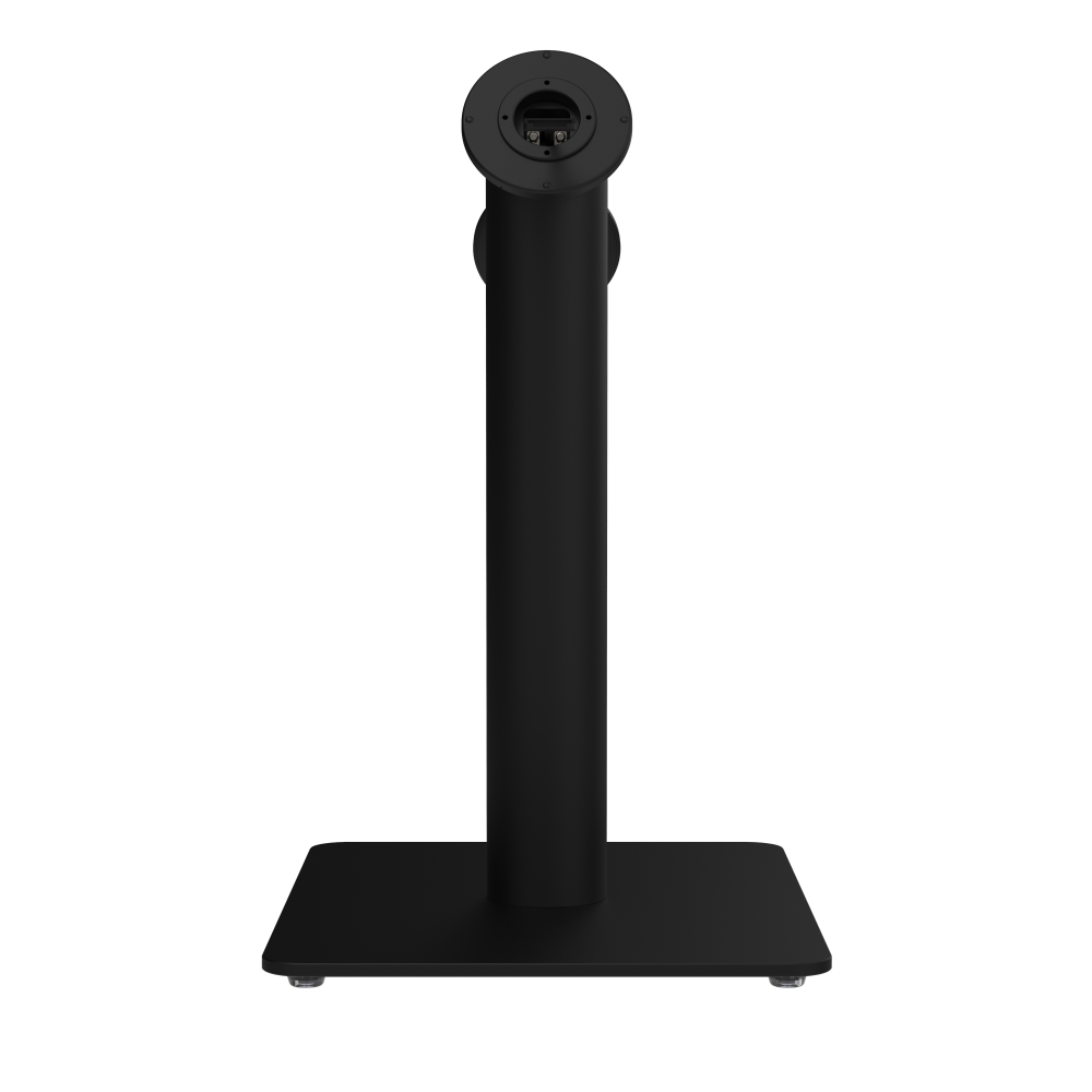 CONNECT MOUNT Pillar Dual iPads on a Baseplate in black fifteen inches high with a CONNECT MOUNT head and Hirose H10 Connection.