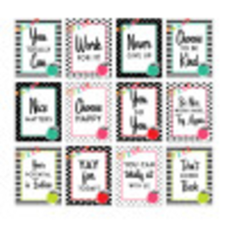 Black, White & Stylish Brights Mini Posters, Set of 12