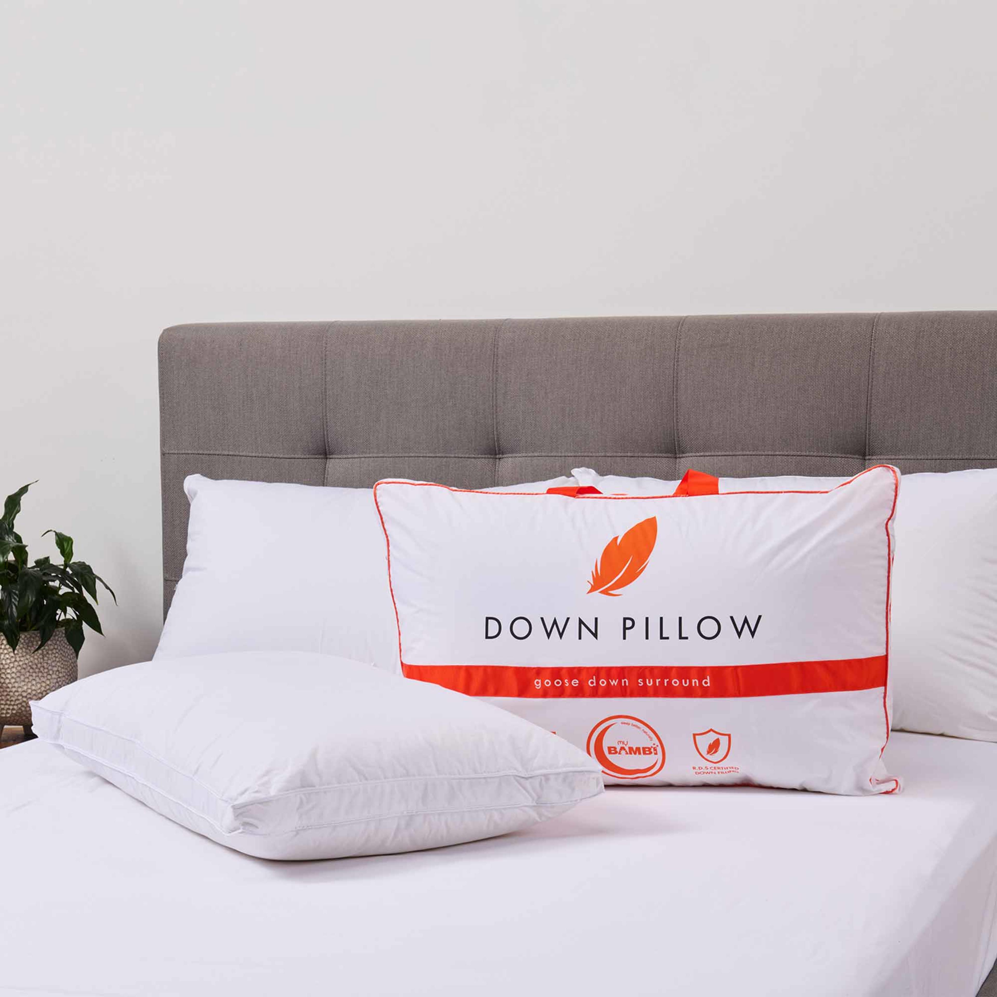 Lifestyle image of the Bambi Goose Down Surround Pillow from Forty Winks