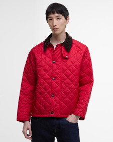 Oversized Transport Quilted Jacket Brick Red