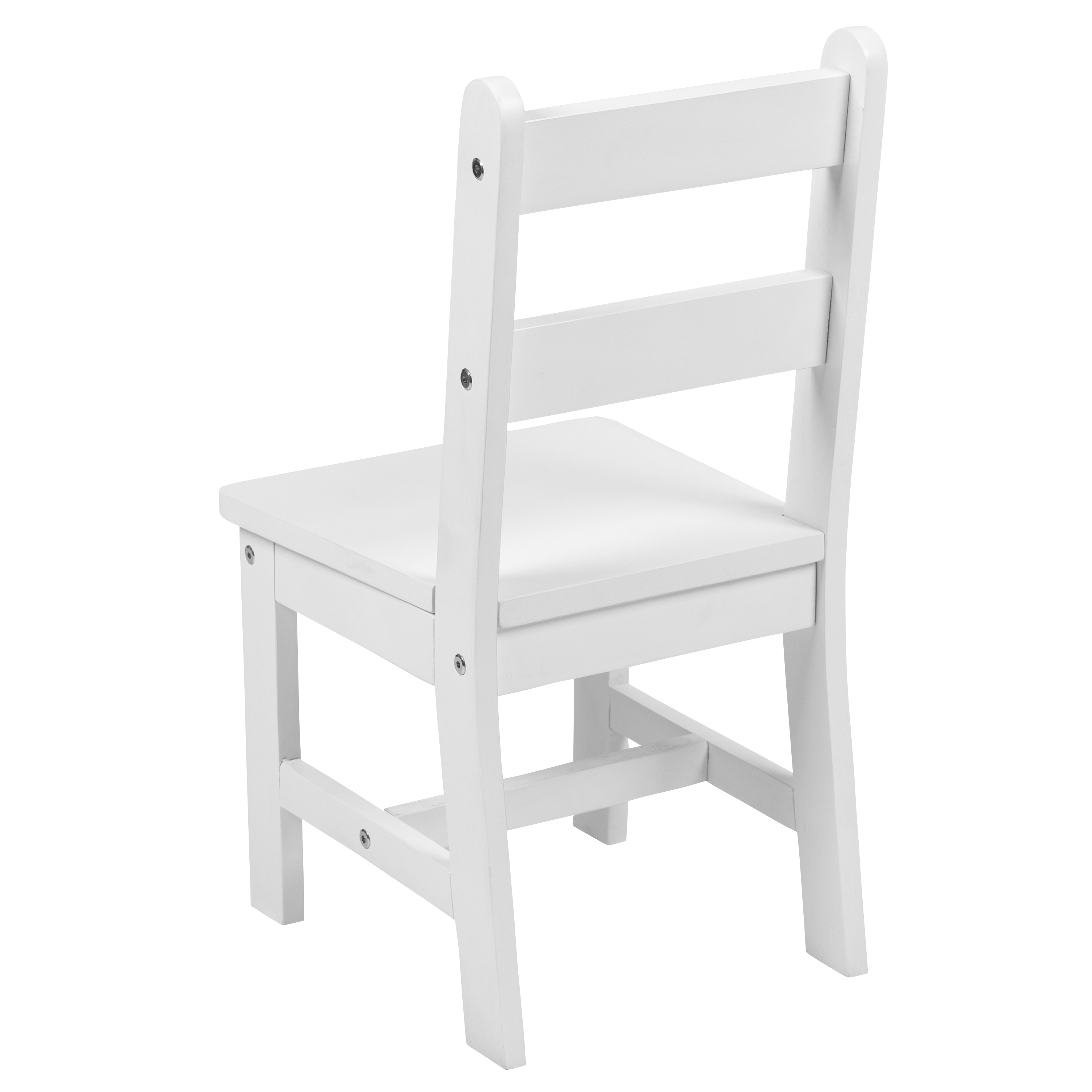 Juego de mesa y silla de madera maciza para niños de 3 piezas para sala de juegos, cocina - blanco - Imagen 36 de 37