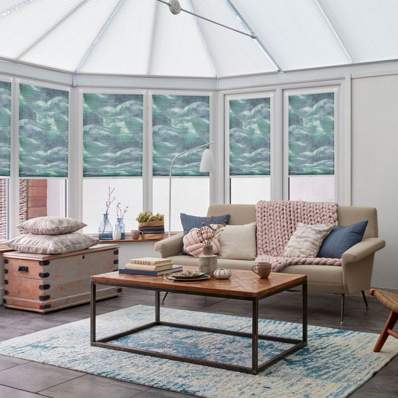 Thermashade Ripple Aqua Pleated blind