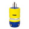 Ericson&reg; Straight Blade Plug, 15A, 125V ac, Solid Brass Blade, NEMA 5-15P, Plug Connection, 2-Pole, 3-Wire, Yellow
