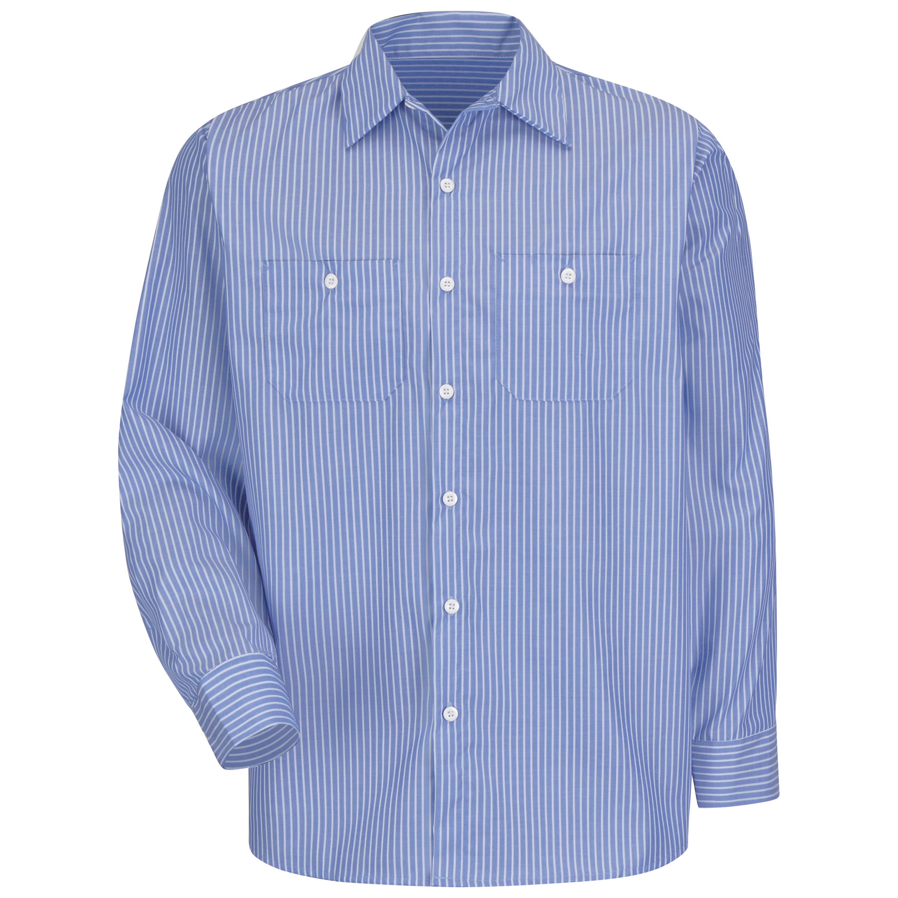 Red Kap Men's Long Sleeve Industrial Striped Work Shirt - Picture 7 of 19