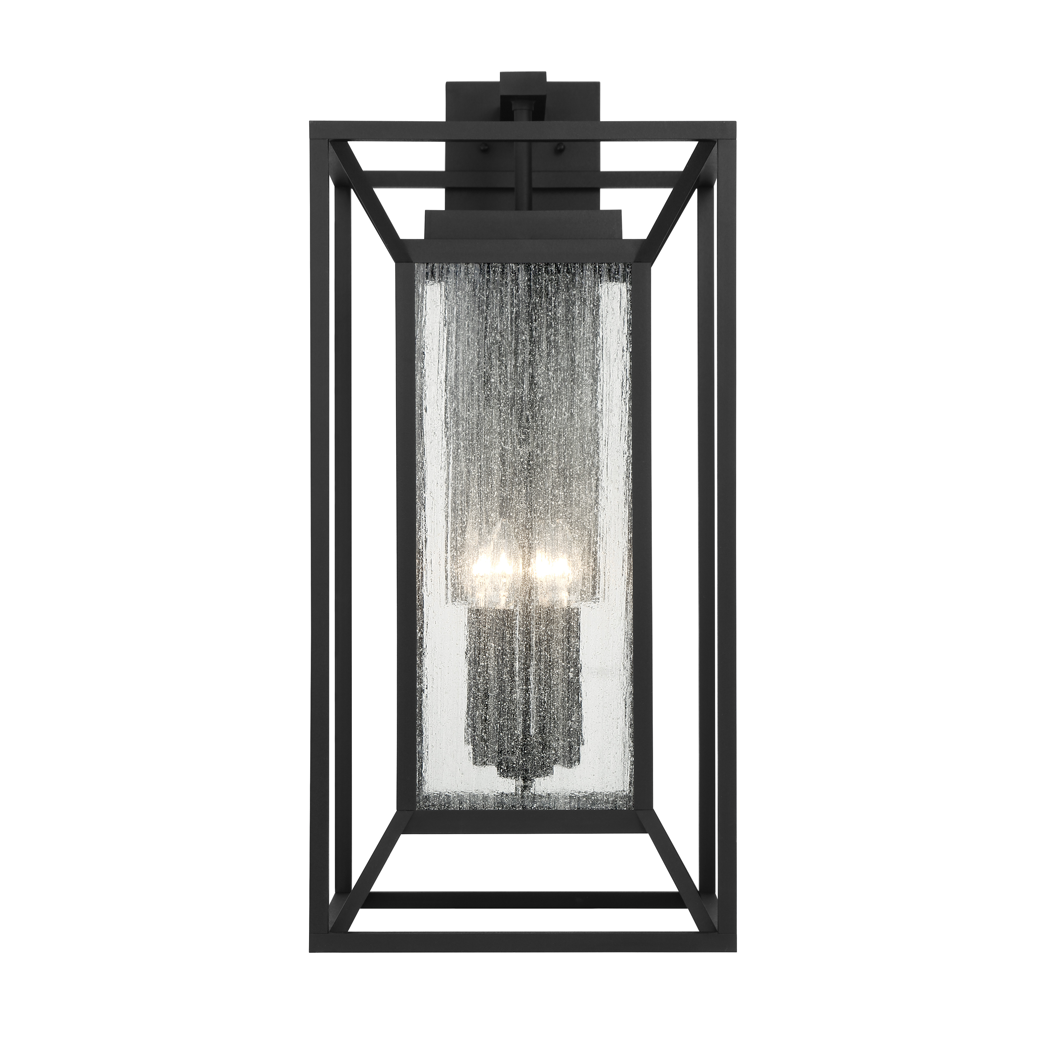 4 Light Wall Mount in Sand Coal with Clear Seeded Glass - alternate view