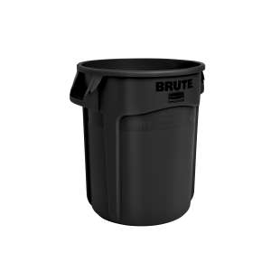 Rubbermaid Commercial, VENTED BRUTE®, 10gal, Resin, Black, Round, Receptacle