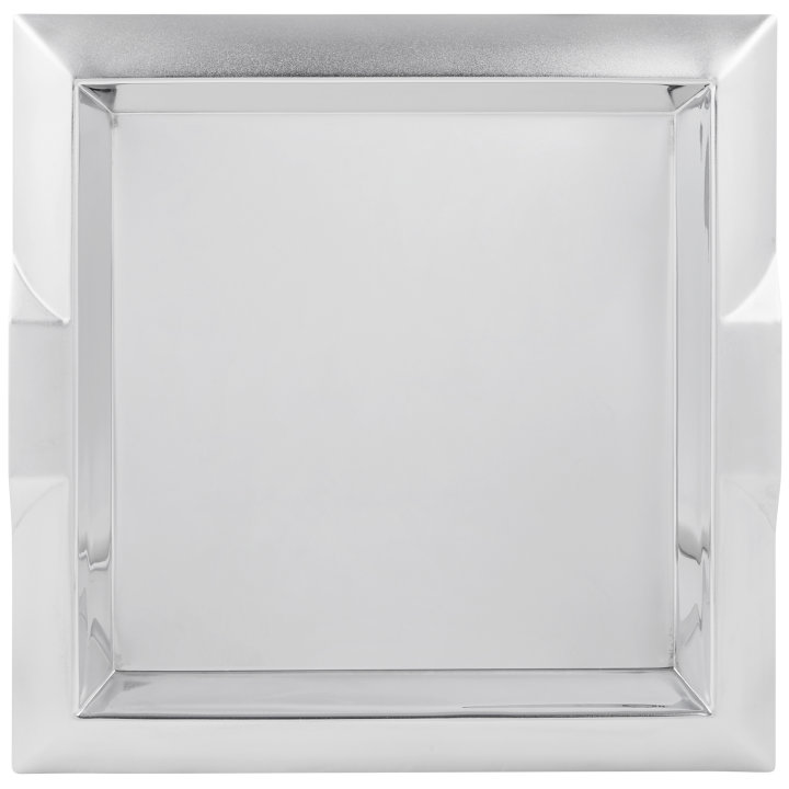 Small square stainless steel serving tray