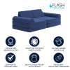 Marlowe 56" Modular Kids Play Couch with 6 Soft Foam Sectional Sofa Pieces in...