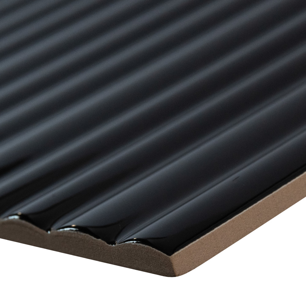 Crown Heights Rubik Glossy Black 5-7/8 in. x 11-3/4 in. Ceramic Wall Tile