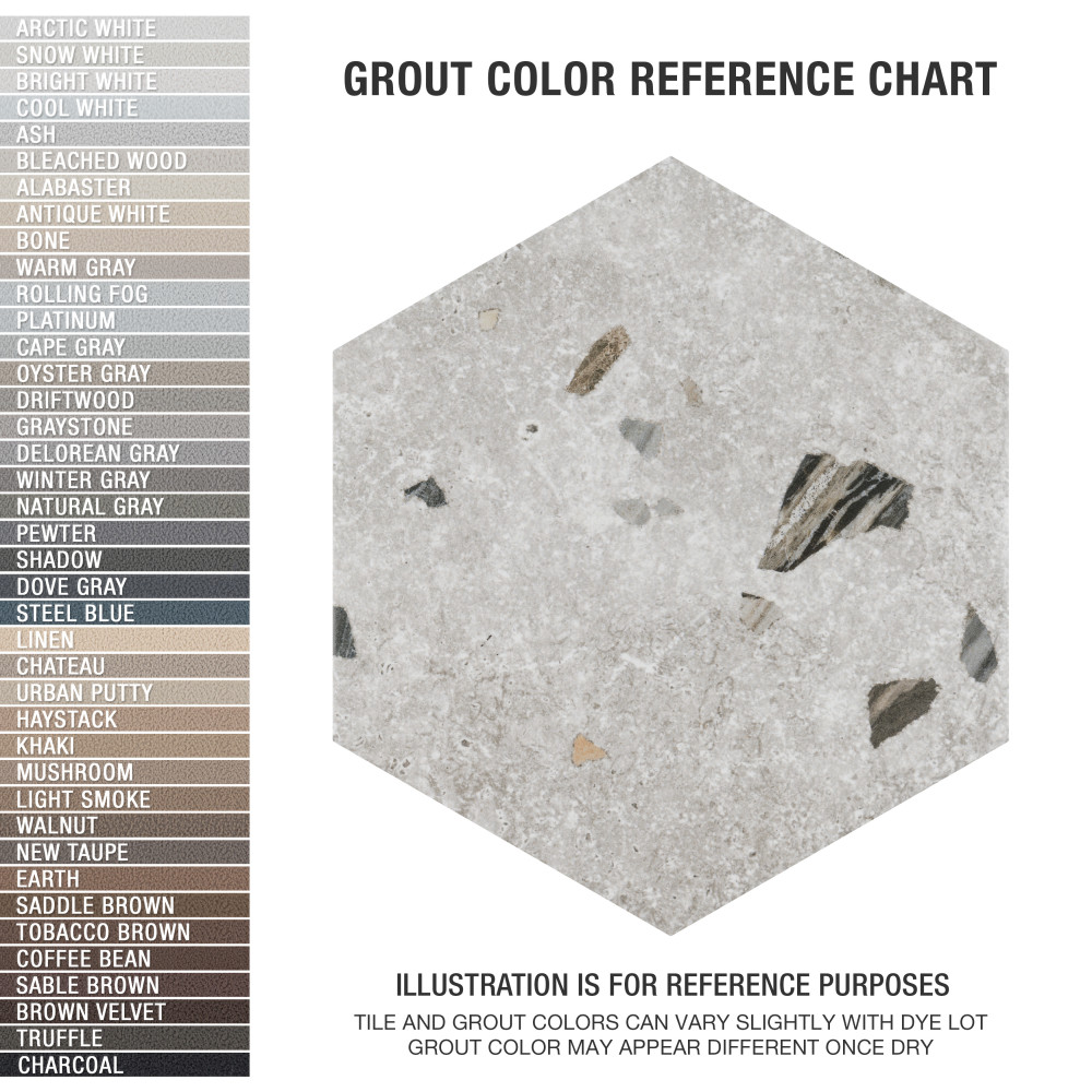Sample – Sonar Hex Silver Porcelain Floor and Wall Tile