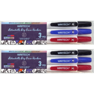 Retractable Dry Erase Markers, Assorted Colors, Fine Point, 2 Sets