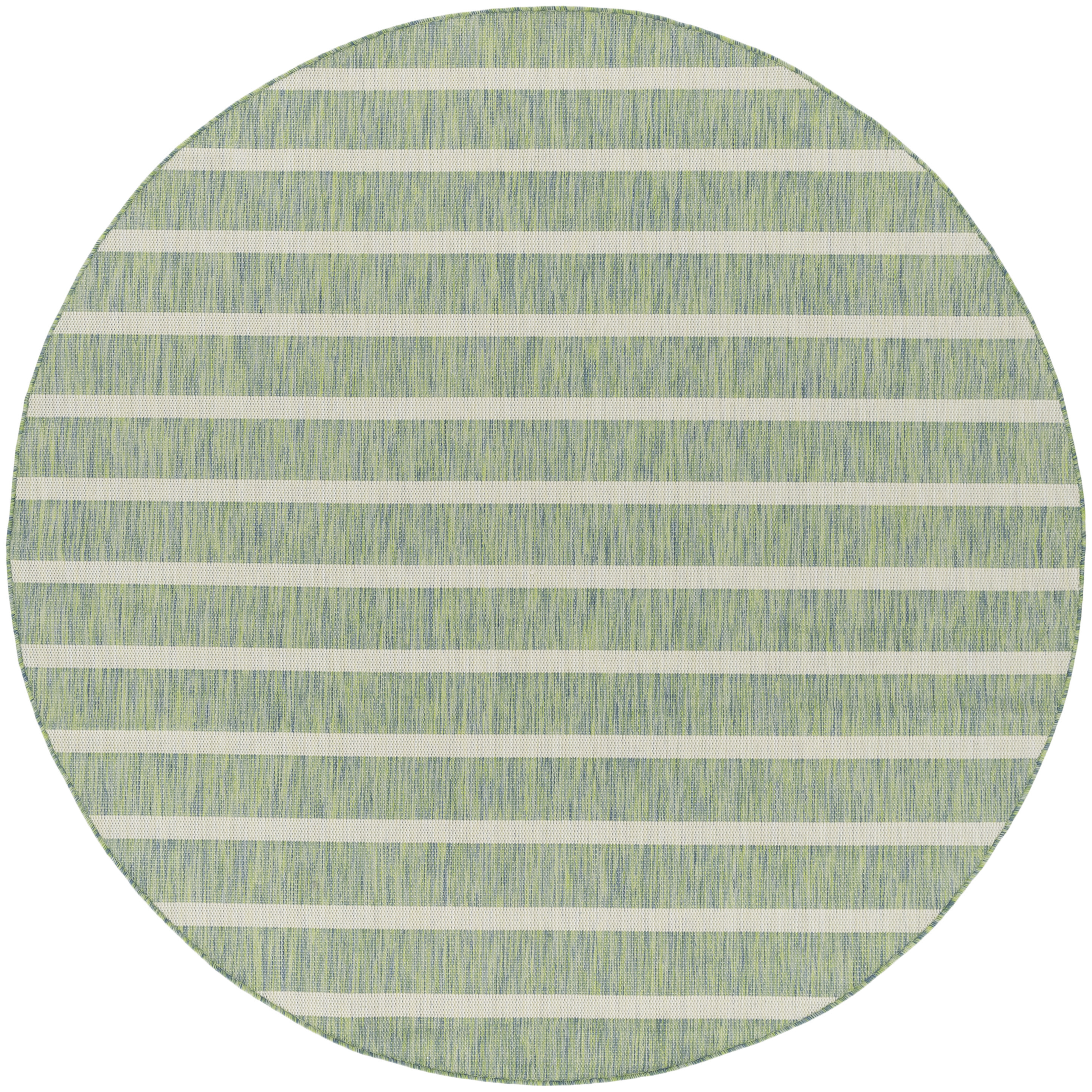 Nourison Positano 8' x Round Blue Green Ivory Modern Rug