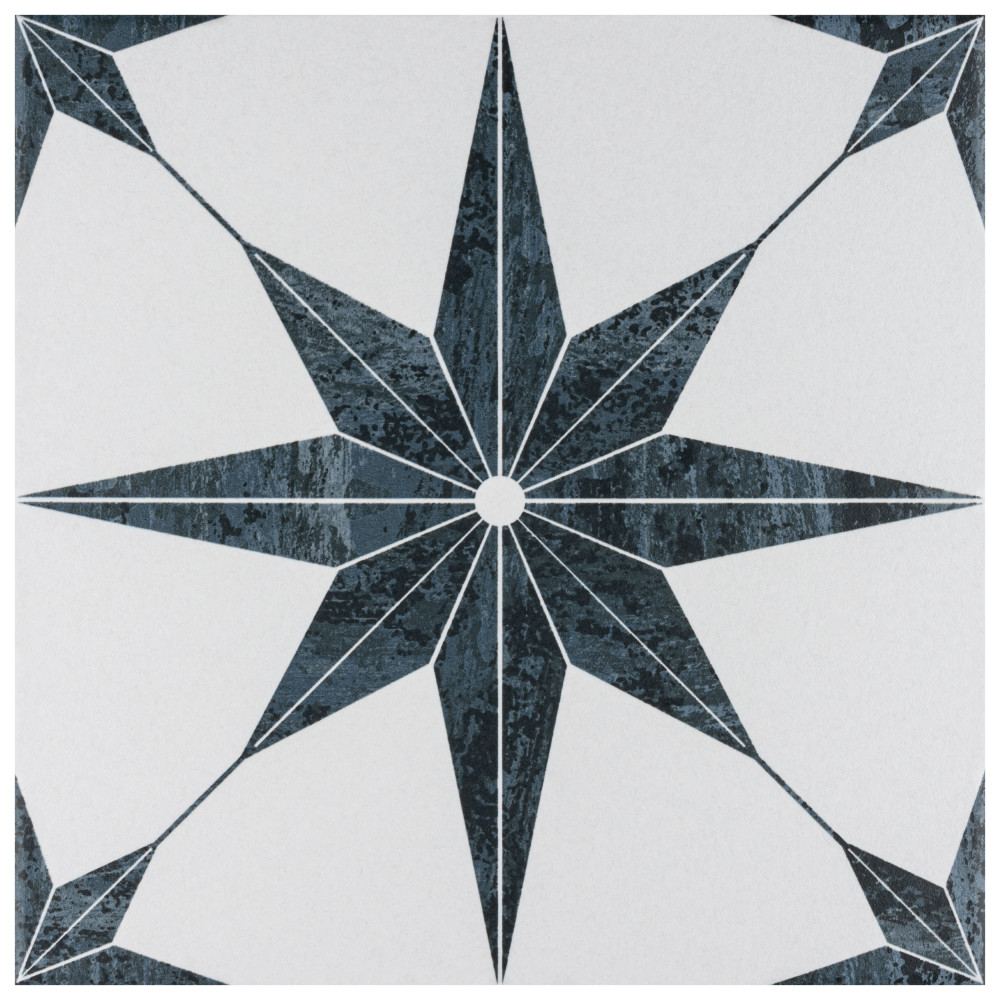 Cassis Stella Black 9-3/4 in. x 9-3/4 in. Porcelain Floor and Wall Tile