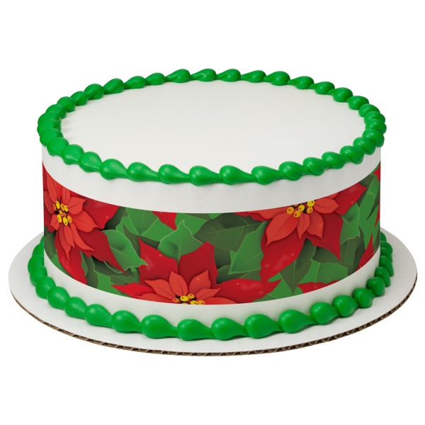 Poinsettias PhotoCake® Edible Image® Strips