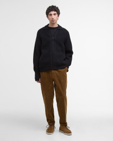 Garthman Knitted Zip-Up Jumper Black