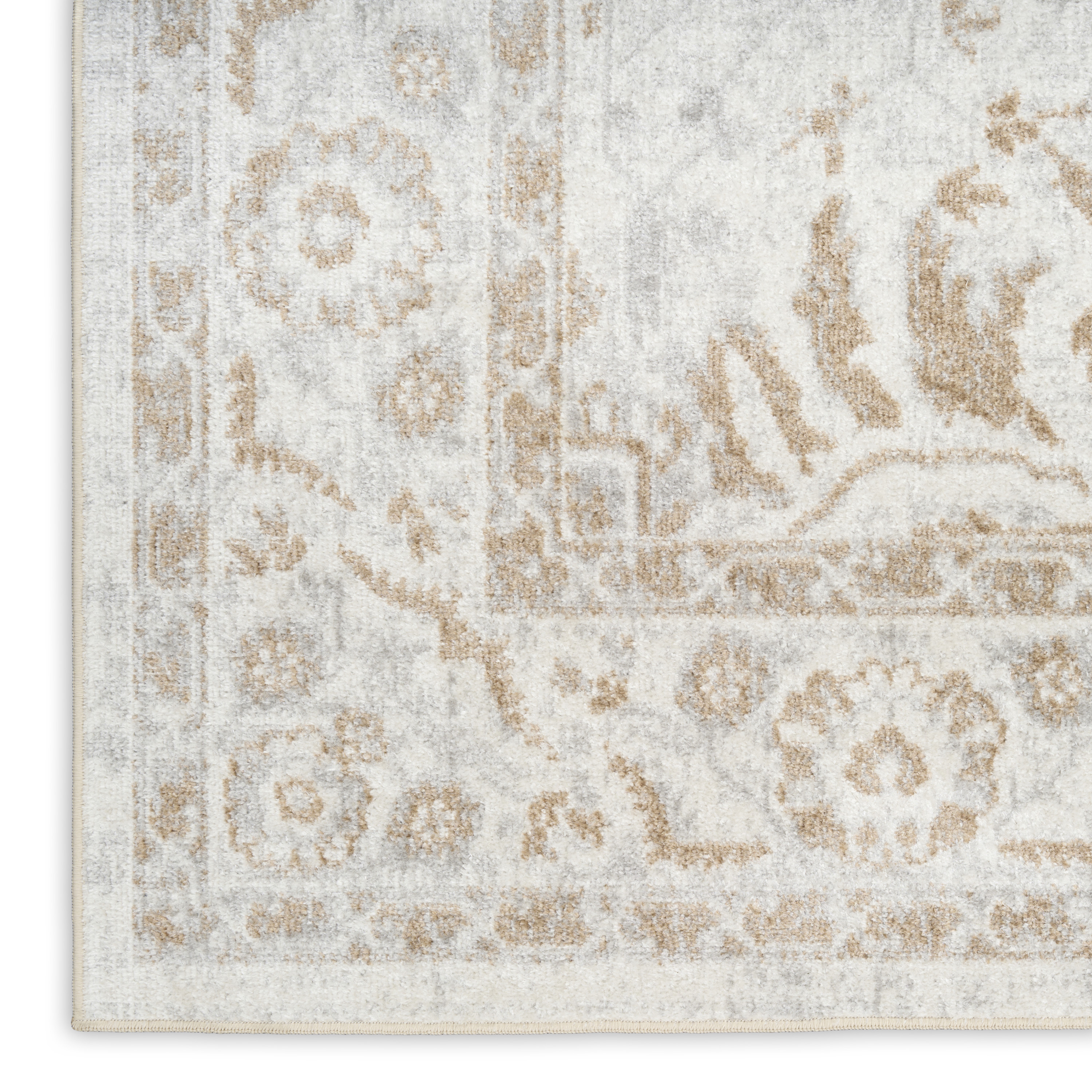 Nourison Astra Machine Washable 4' x 6' Grey Vintage Indoor Rug
