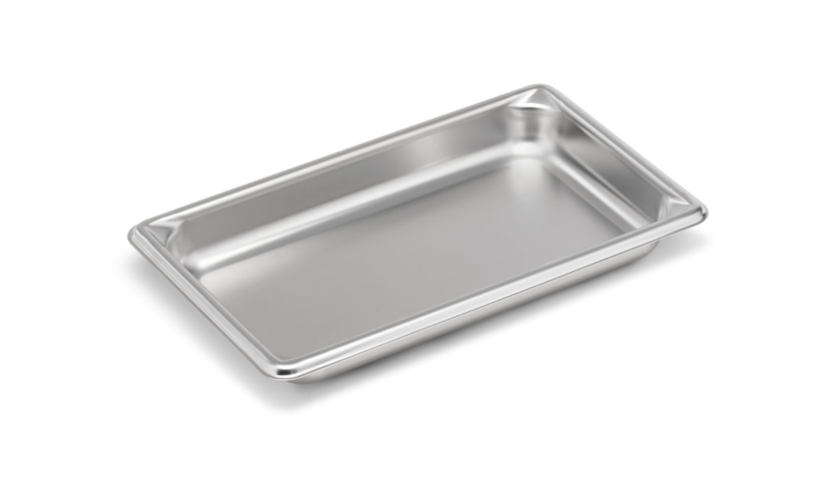 Fourth-size 1 ¼-inch-deep Super Pan V® stainless steel steam table pan