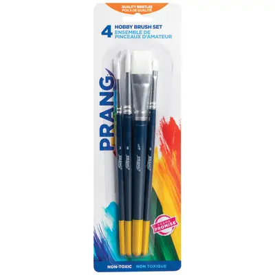 Prang Hobby Paint Brush Set, Assorted Sizes, 4 Brushes