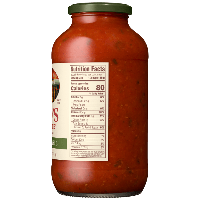 Tomato Basil Sauce, 40 oz - Right Image